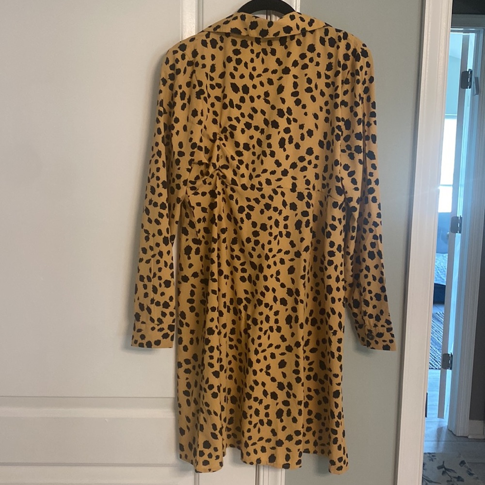 Wednesday’s Girl cheetah print long sleeve shirt dress size M - Picture 4 of 4